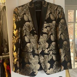 Gold floral suit coat